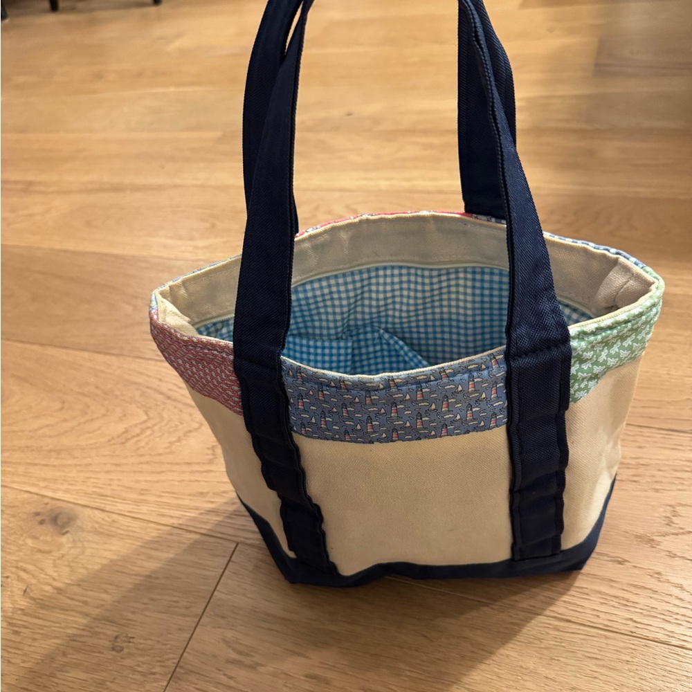 Vineyard Vines Classic Canvas Patchwork Silk Tote… - image 2